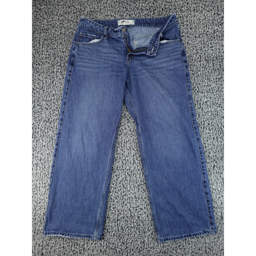 Hollister Low-Rise Baggy Jeans Womens 10R Blue Wide Leg Denim W30 Regular